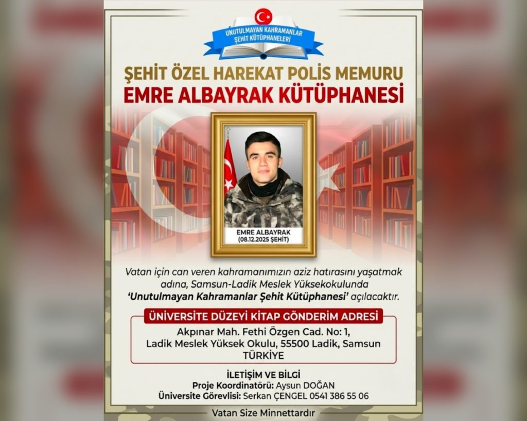 Şehit Emre Albayrak Adına “Unutulmayan Kahramanlar Şehit Kütüphanesi” Açılıyor